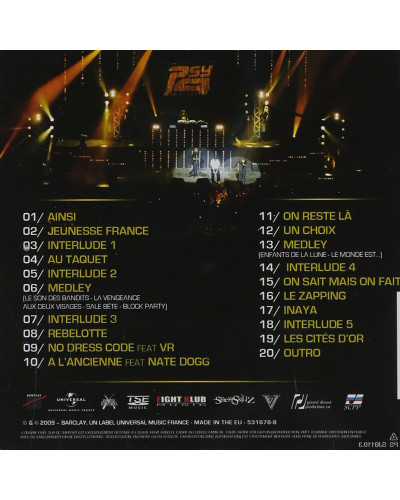 PSY 4 DE LA RIME  "AUTOUR DES CITES D'OR (LIVE AU DOME DE MARSEILLE)"