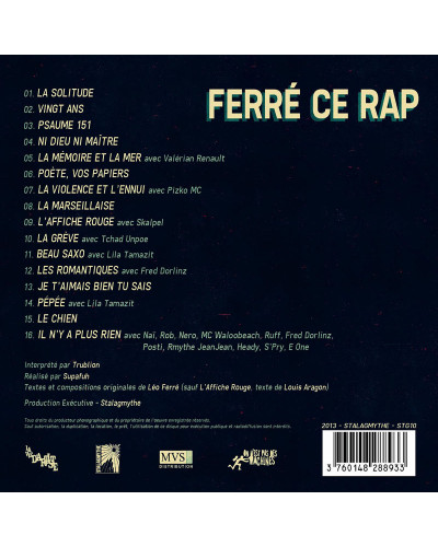 LA VIE D'ARTISTE  "FERRÉ CE RAP"